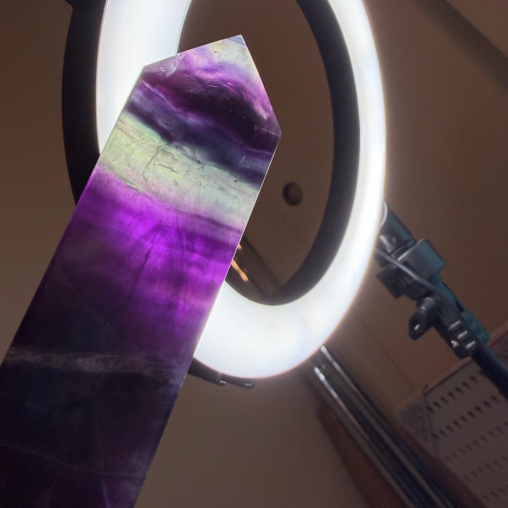RAINBOW FLUORITE CRYSTAL TOWER OBELISK